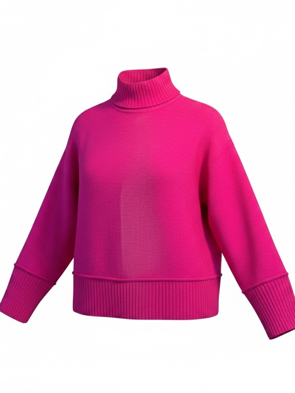 Nine West Vibrant Hot Pink Mock Neck Sweater